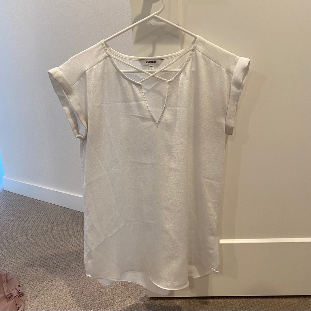 Express Criss Cross Short Sleeve blouse